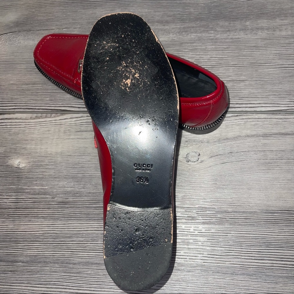 Gucci Red Patent Leather Horsebit Loafers for Women - Picture 9 of 12